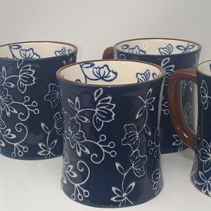 Temptations Blue and White Floral Mugs